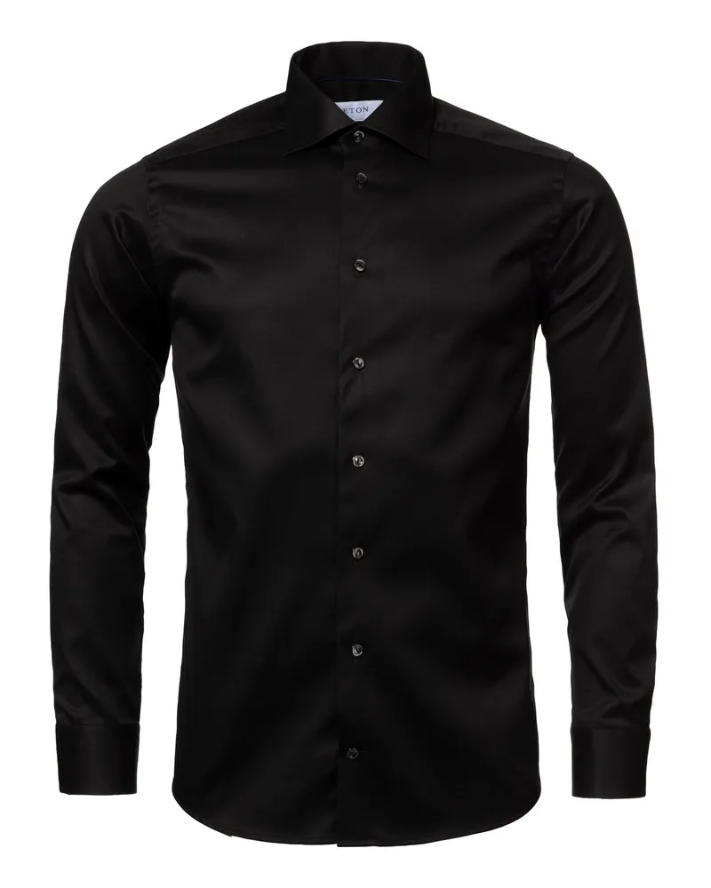 Eton Hochwertiges Hemd, Contemporary Fit in Schwarz