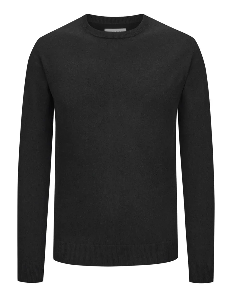 Tom Rusborg Leichter Kaschmirpullover mit Rundhalsausschnitt in Schwarz