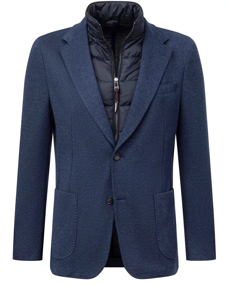 windsor. Ungefüttertes Jersey-Sakko mit Reißverschlussblende, Shaped Fit in Blau