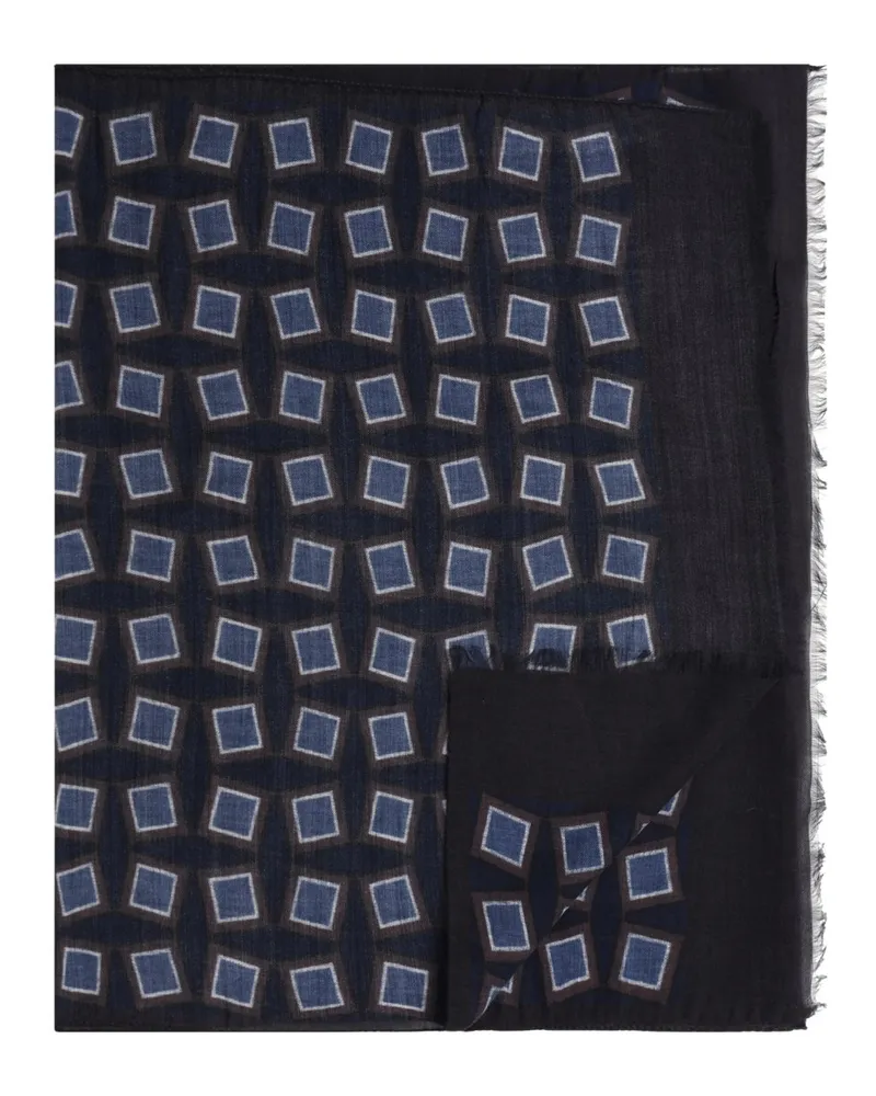 Altea Weicher Wollschal mit geometrischem Muster in Blau