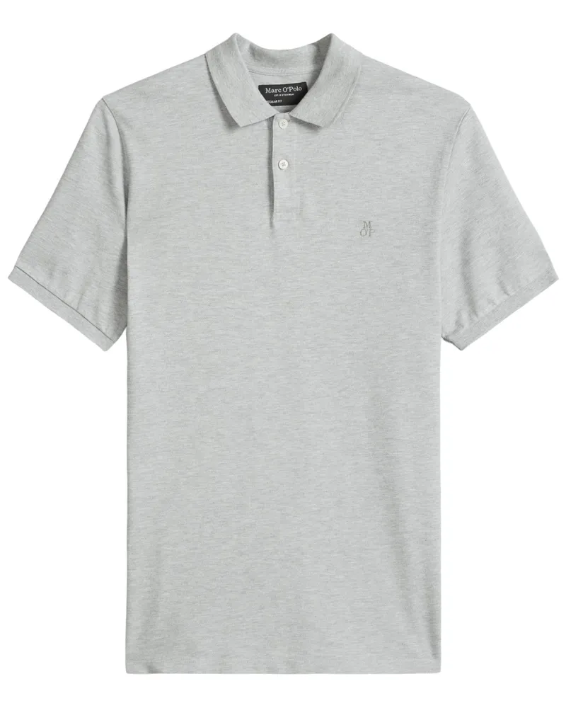Marc O'Polo Piqué-Poloshirt mit Logo-Stickerei, Regular Fit in Hellgrau