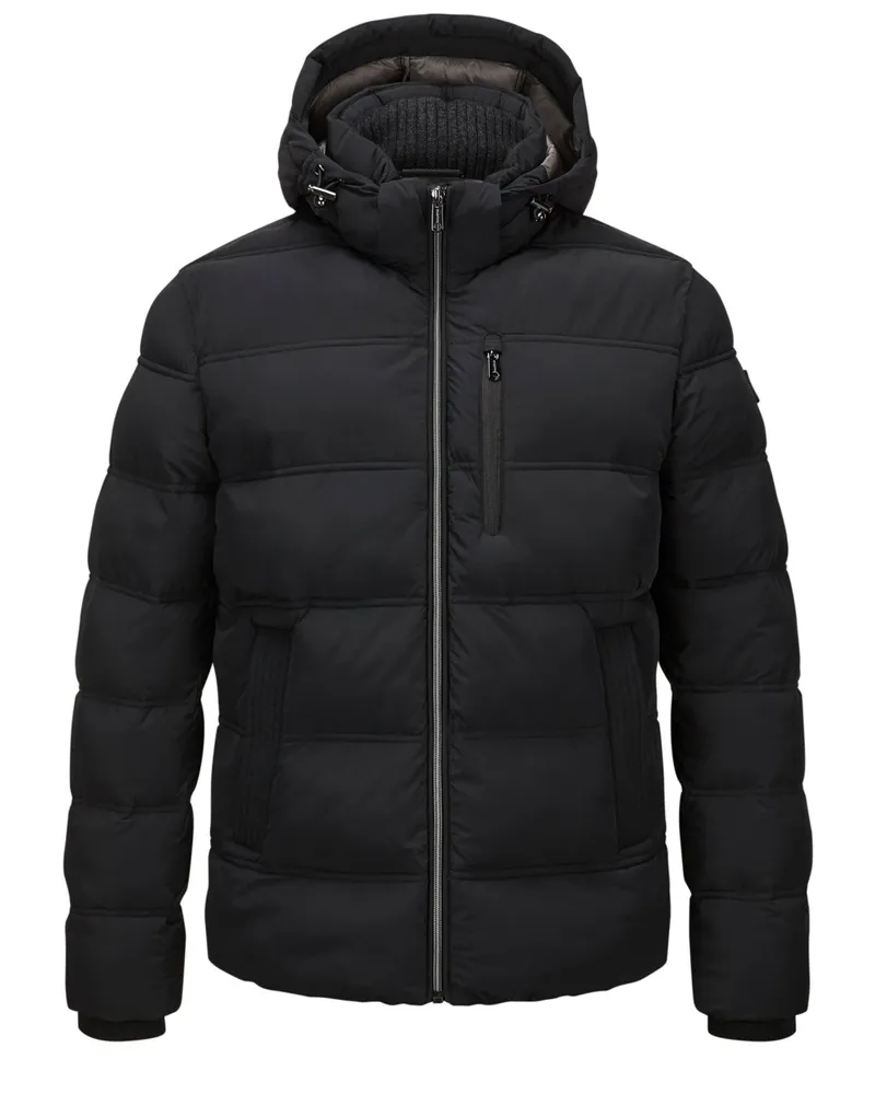 Milestone Steppjacke Sileno aus Microfaser-Stretch mit abtrennbarer Kapuze in Schwarz