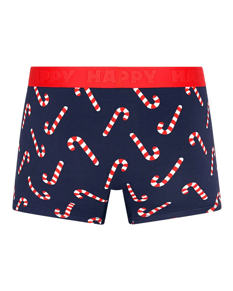 Happy Socks Boxer-Trunks mit Stretch und Zuckerstangen-Motiven, X-Mas in Marine