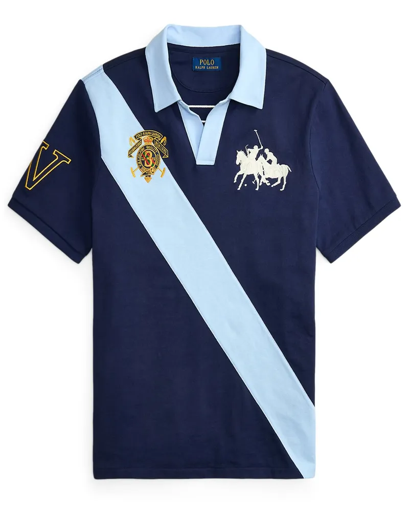 Ralph Lauren Poloshirt aus Baumwolljersey mit Logo-Stickerei in Marine