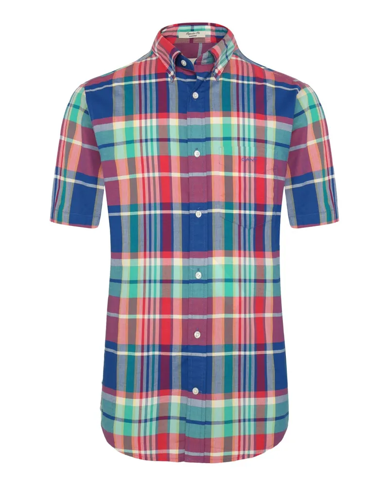 Gant Kurzarmhemd aus Baumwolle mit Karomuster, Regular in Multicolor