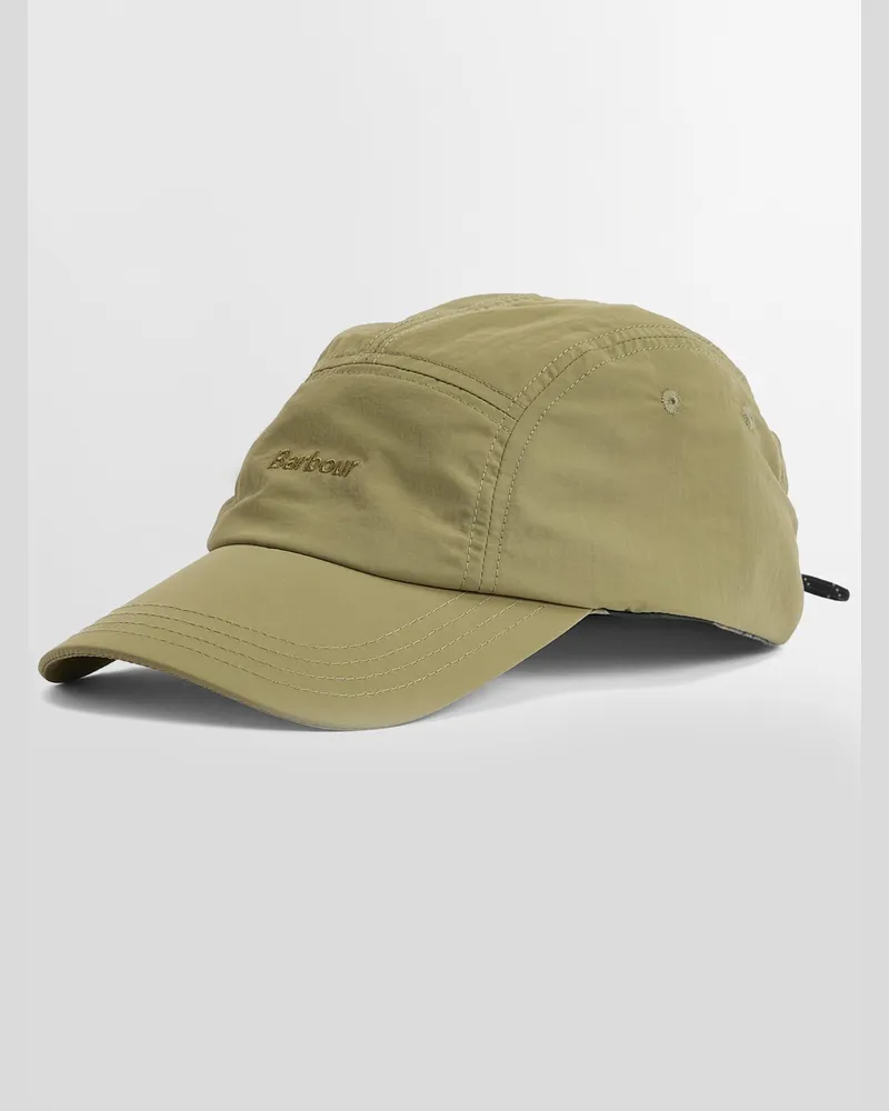 Barbour Wasserabweisende Cap mit gesticktem Label-Schriftzug und Tasche in Oliv