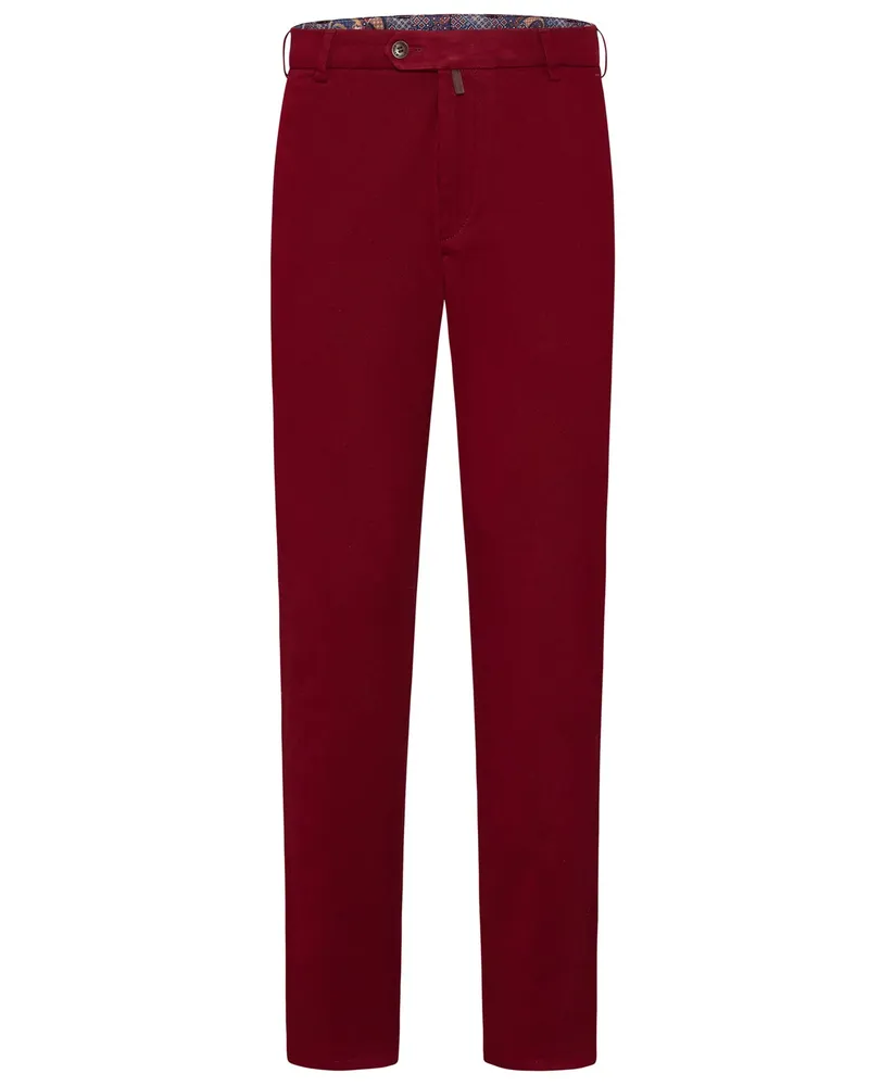 Meyer Hosen Chino Bonn aus Baumwoll-Twill mit Stretch, Regular Fit in Bordeaux