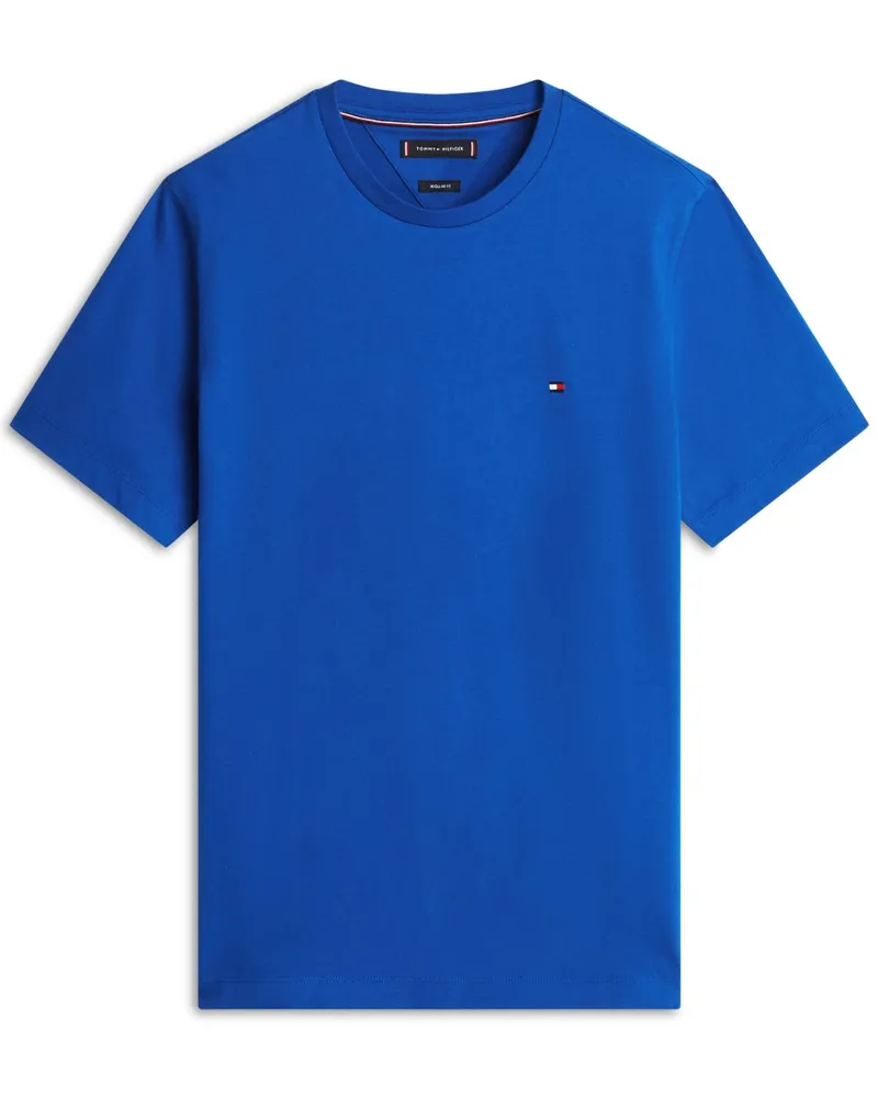 Tommy Hilfiger Softes T-Shirt mit kleiner Logo-Stickerei, Regular Fit in Blau