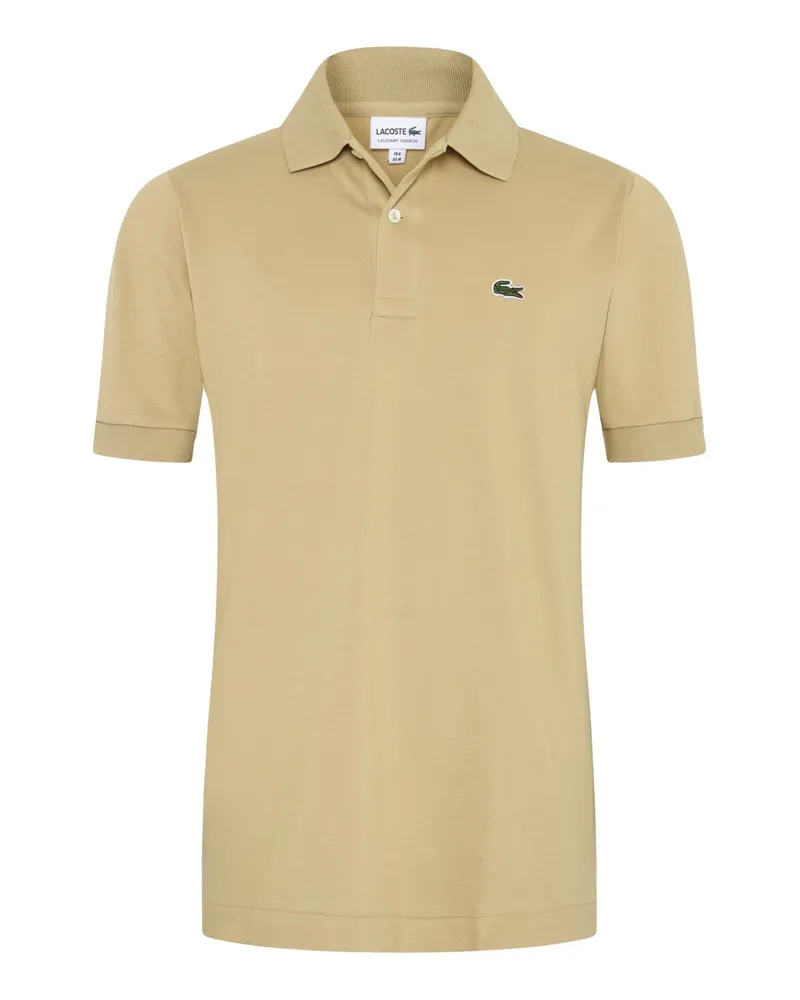 Lacoste Unifarbenes Piqué-Poloshirt L1212 Light, Classic Fit in Beige