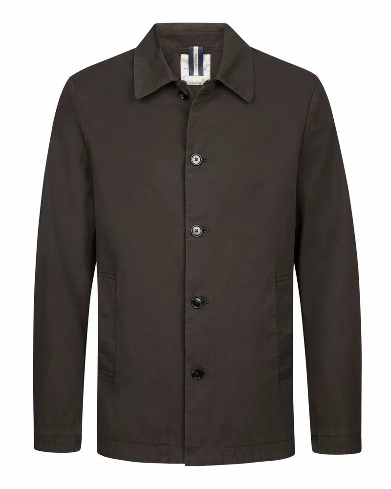 Profuomo Overshirt aus einem leichten Baumwoll-Canvas in Braun