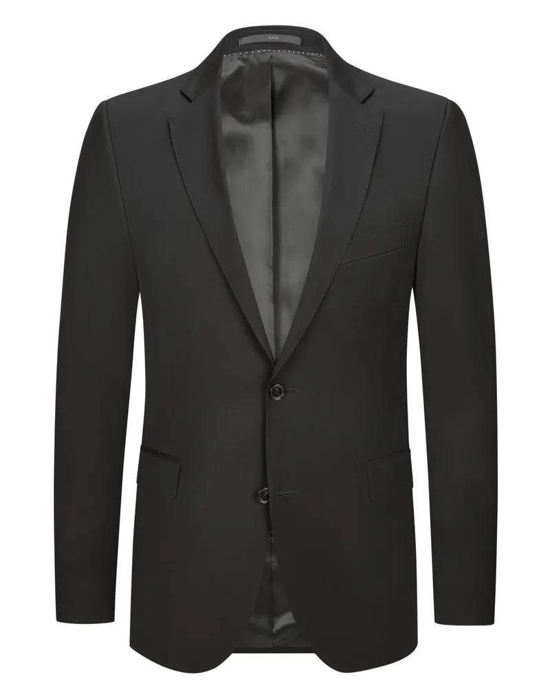 Dressler Sakko aus Super-110-Schurwolle, Shaped Fit in Schwarz