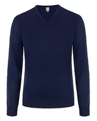 Maerz Softer Pullover aus Schurwolle mit V-Kragen Marine