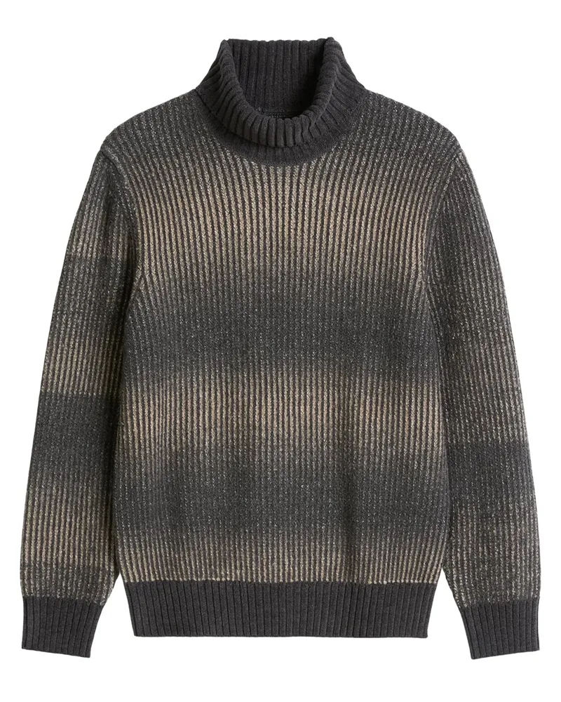 Marc O'Polo Rollkragenpullover in Bouclé-Strick mit Farbverlauf, Regular Fit in Grau