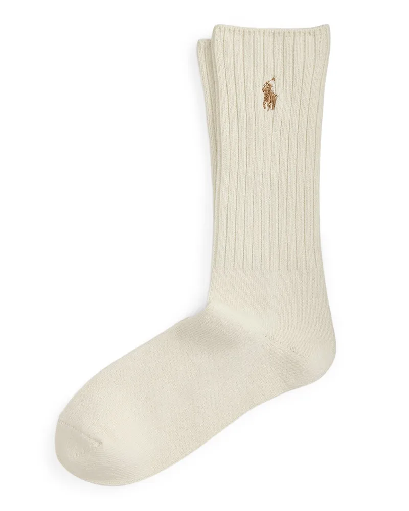 Ralph Lauren Socken aus einem Baumwoll-Rippstrick in Offwhite