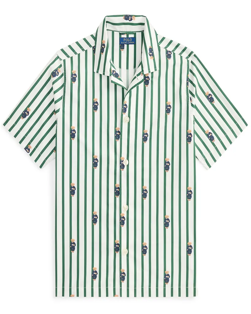 Ralph Lauren Kurzärmliges Schlafhemd mit Polo-Bear-Print in Grün