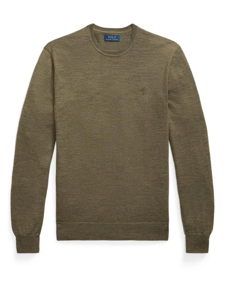 Ralph Lauren Leichter Pullover aus maschinenwaschbarer Merinowolle, Slim Fit in Oliv