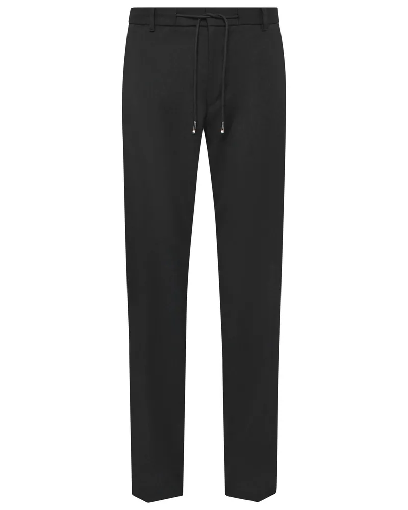 HUGO BOSS Wollhose mit Stretchanteil, Tapered Fit in Schwarz