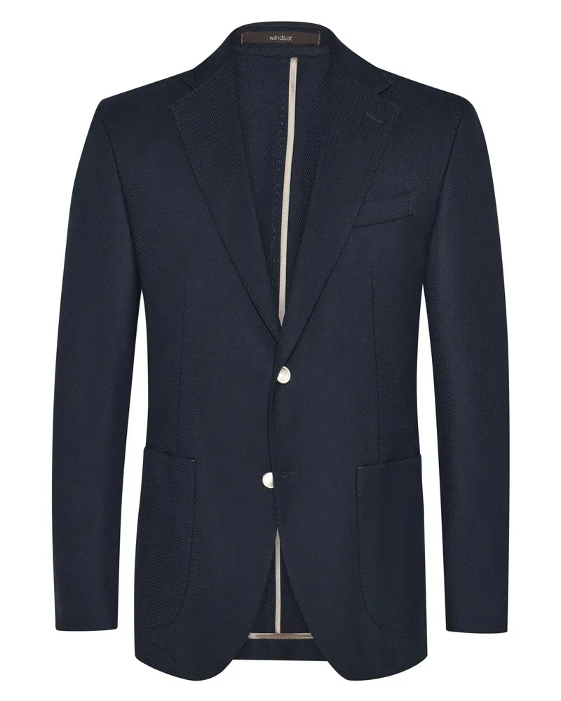 windsor. Ungefüttertes Sakko aus einem Woll-Mix, Shaped Fit in Marine