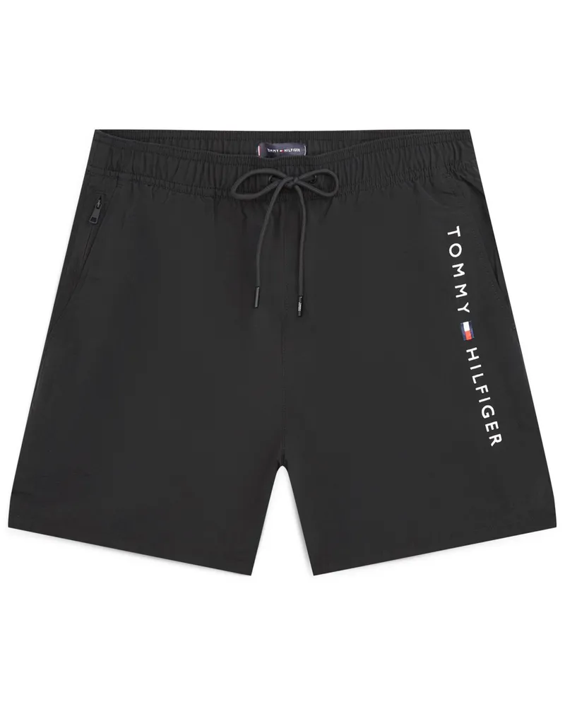 Tommy Hilfiger Badehose mit gesticktem Label-Schriftzug, Regular Fit in Schwarz