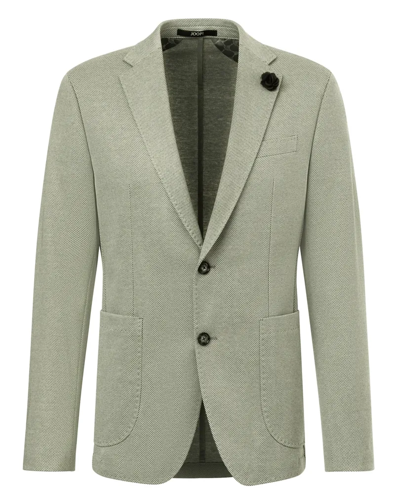 JOOP! Teilgefüttertes Jersey-Sakko mit Karo-Muster und Stretch, Slim Fit in Hellgrün