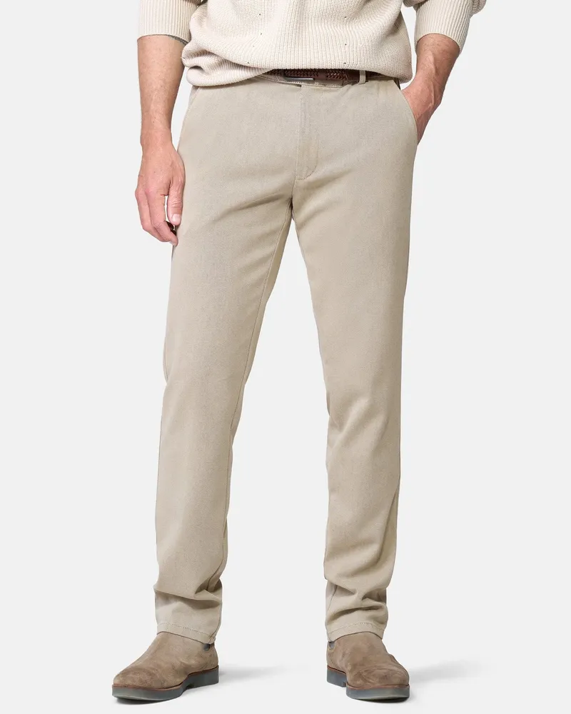 Meyer Hosen Chino Bonn aus einem Baumwoll-Mix, Modern Fit in Beige