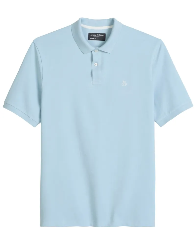 Marc O'Polo Piqué-Poloshirt aus Bio-Baumwolle mit Label-Stickerei, Regular Fit in Hellblau