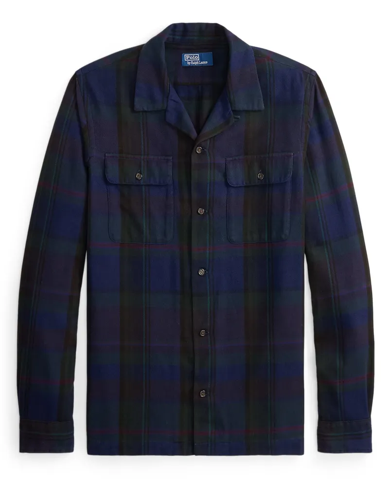 Ralph Lauren Flanellhemd mit Check-Muster und Ellenbogenpatches, Classic Fit in Multicolor