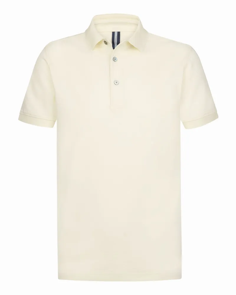 Profuomo Piqué-Poloshirt aus Bio-Baumwolle, Regular Fit in Offwhite