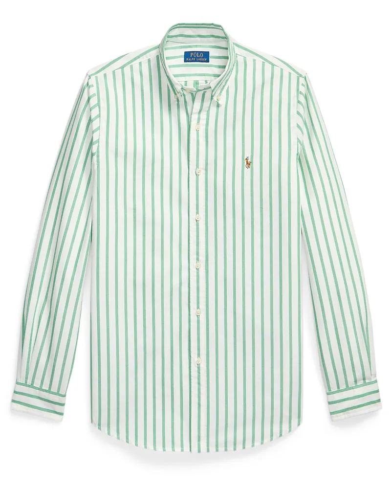Ralph Lauren Leichtes Oxfordhemd mit Blockstreifen, Custom Fit in Grün