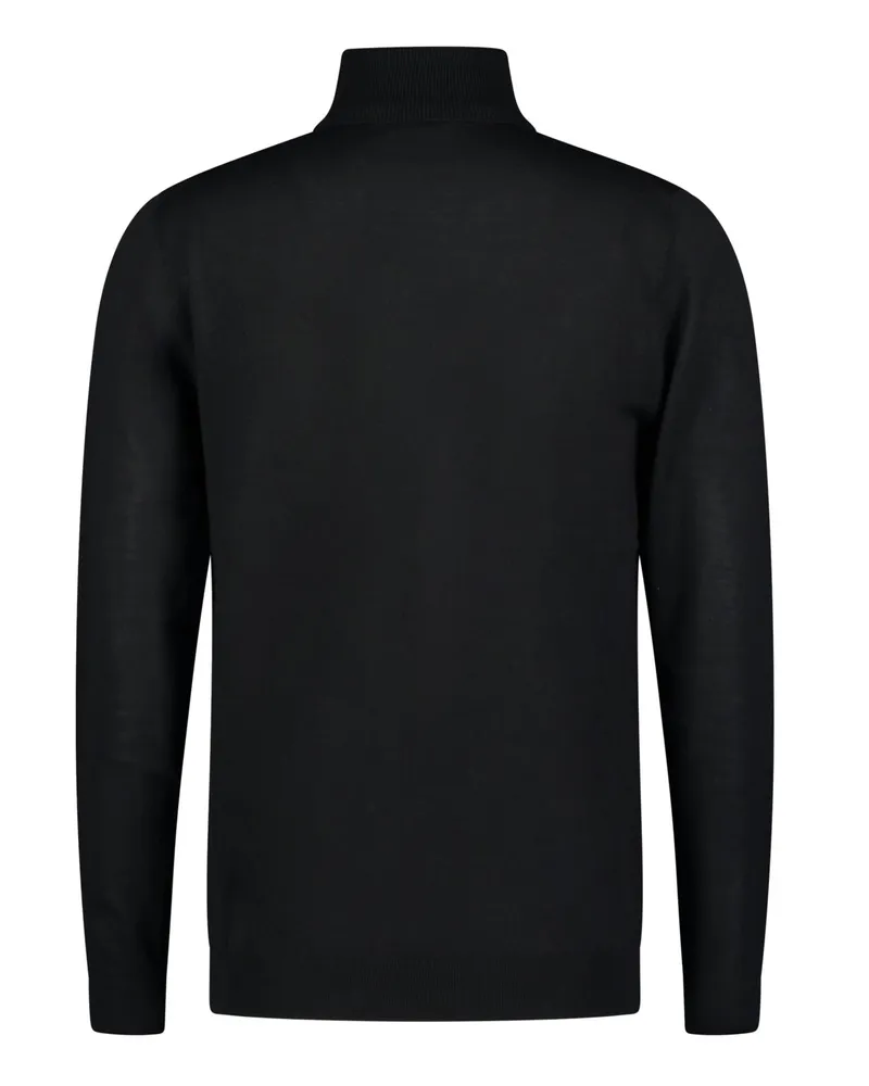 Roy Robson Rollkragenpullover aus Merinowolle in Schwarz