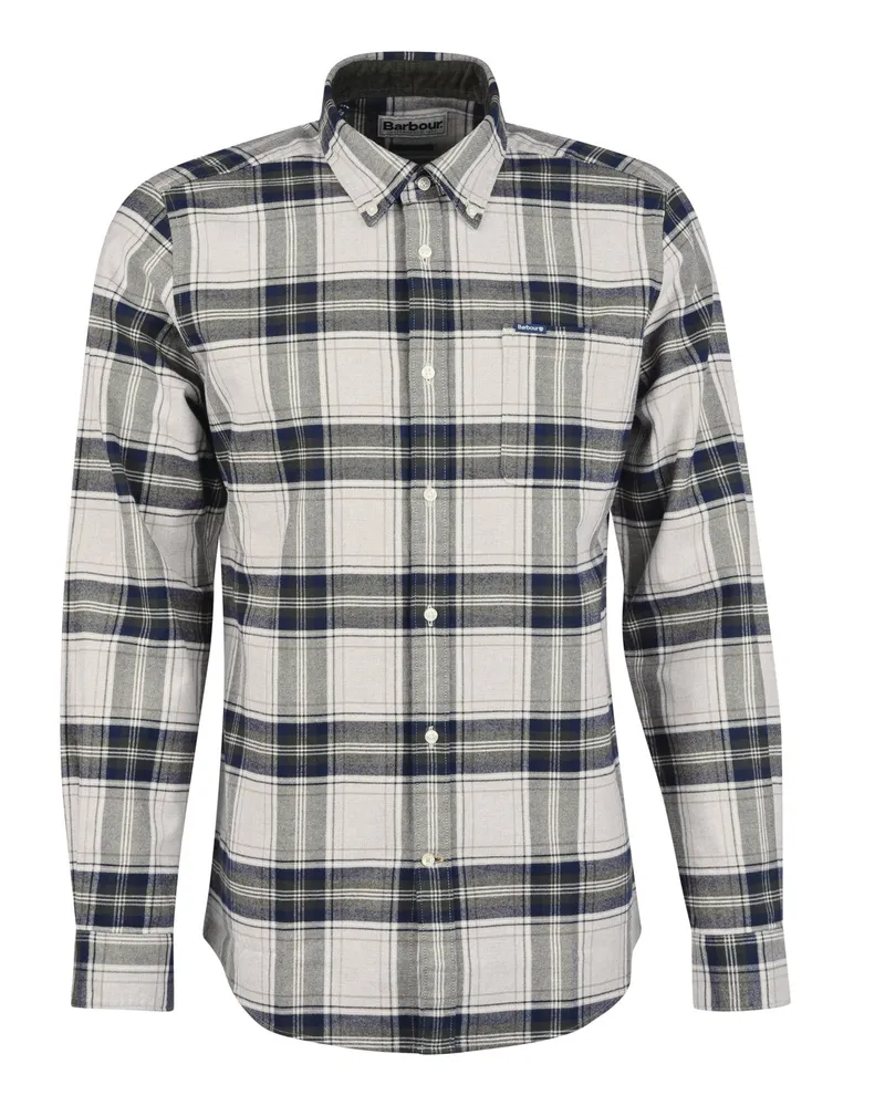 Barbour Flanellhemd mit Glencheck-Muster, Tailored Fit in Beige