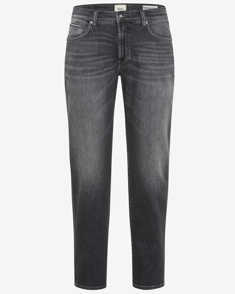 Brax Jeans Clint mit Stretch und Waschung, Relaxed Fit in Anthrazit