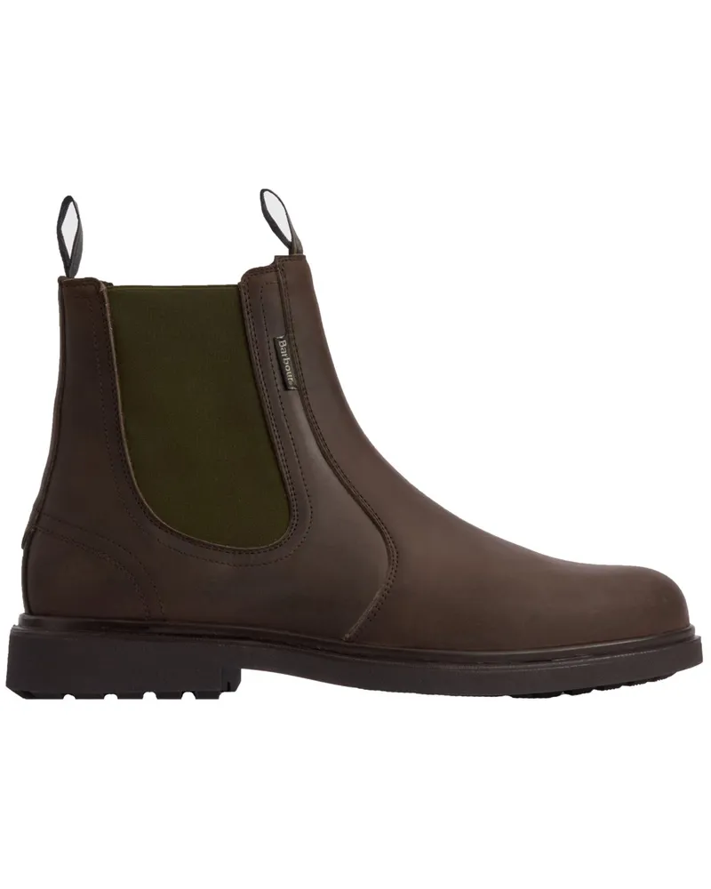 Barbour Chelsea-Boots Hale aus gewachstem Leder in Dunkelbraun