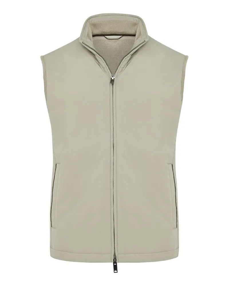 Hackett Hybride Softshell-Weste Windsor mit Strickrücken in Beige