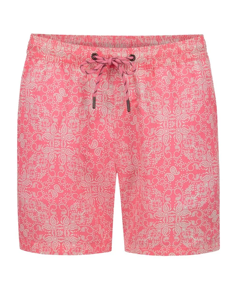 FIL NOIR Schnelltrocknende Badeshorts mit Paisley-Muster Pink