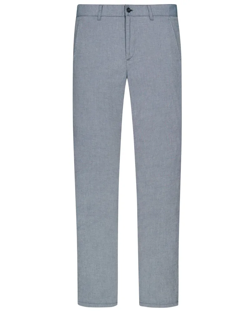 Alberto Strukturierte Chino Lou mit Stretchanteil, Regular Fit in Mittelblau
