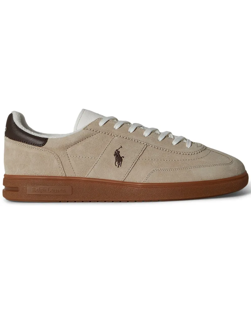 Ralph Lauren Leichte Low Top-Sneaker Bedford aus Veloursleder in Beige