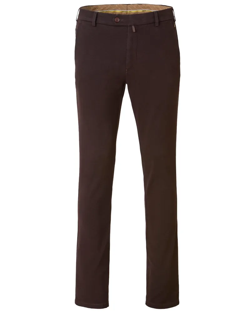 Meyer Hosen Chino Bonn aus Baumwoll-Twill mit Stretch, Regular Fit in Dunkelbraun
