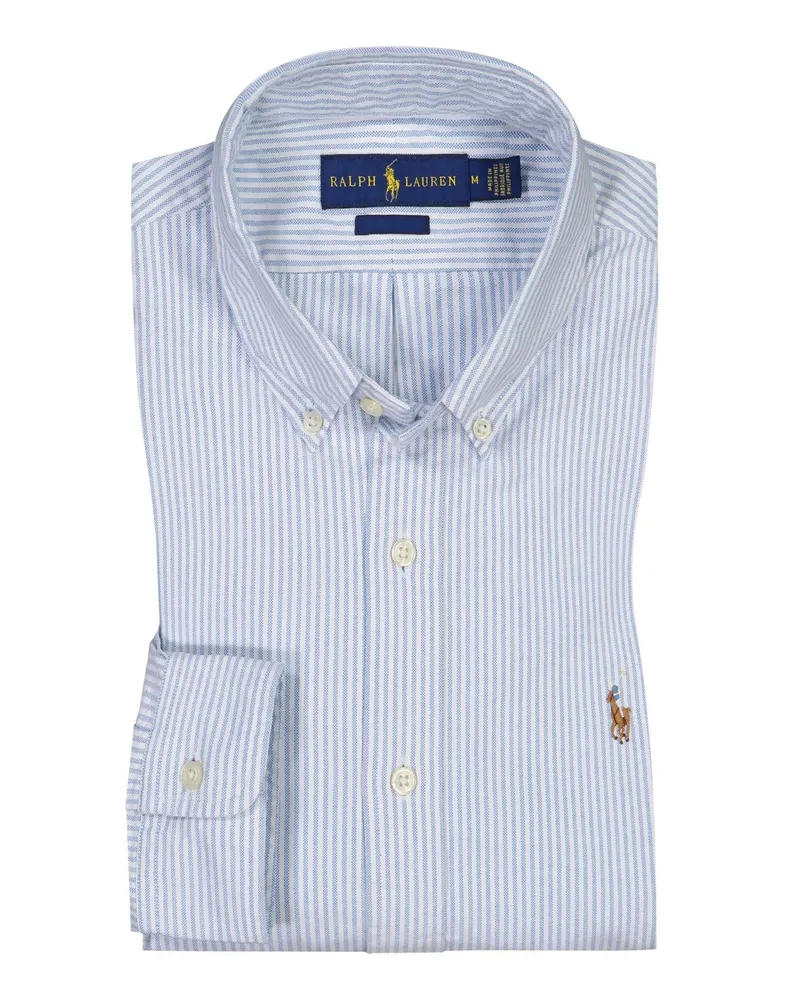 Ralph Lauren Oxford Hemd Slim Fit mit Streifen-Muster in Blau