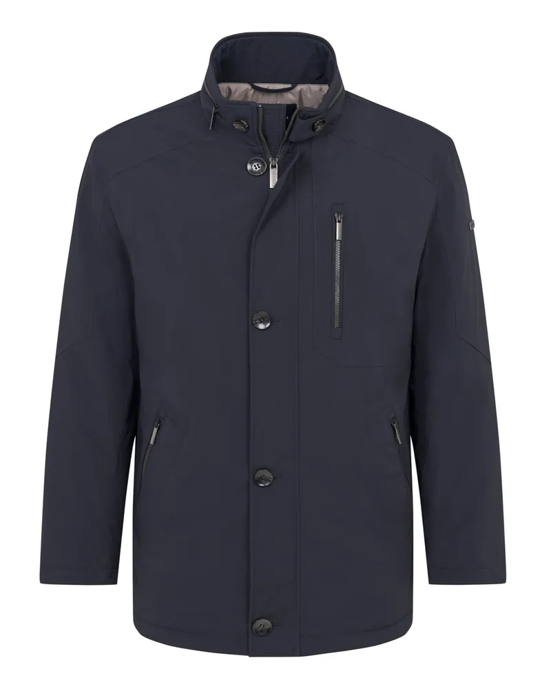 Bugatti Wattierte Jacke mit Stehkragen und Label-Aufnäher Marine