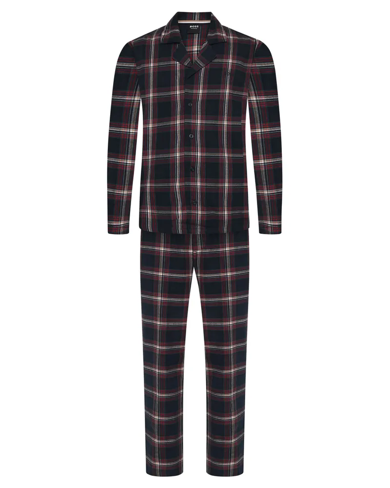 HUGO BOSS Pyjama-Set mit Karomuster, X-Mas in Dunkelrot