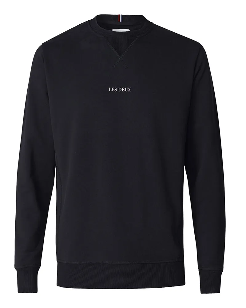 LES DEUX Robustes Sweatshirt mit kleinem Logo-Print Schwarz