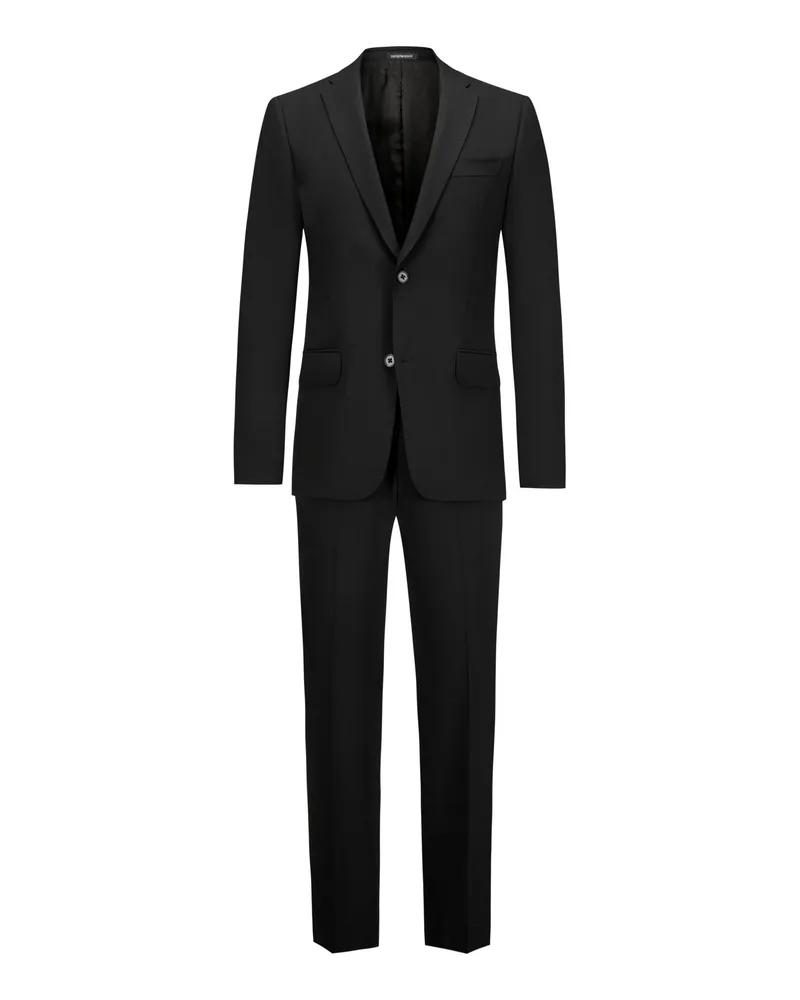 Emporio Armani Anzug aus Schurwolle mit Stretch-Anteil Schwarz