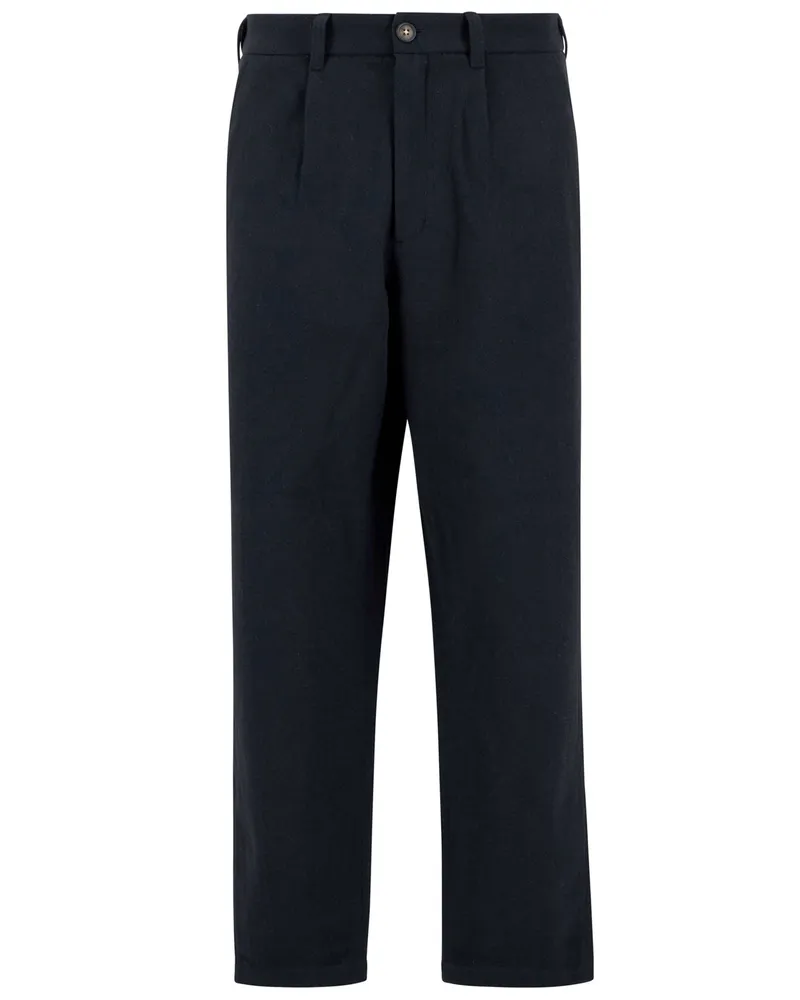 Barbour Wollhose mit Bundfalte und Dehnbund, Relaxed Fit in Marine
