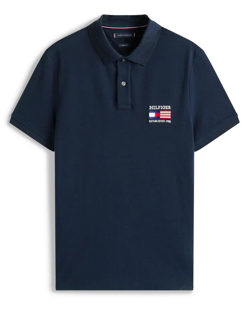 Tommy Hilfiger Poloshirt mit Logo-Aufnäher und Stretchanteil in Marine