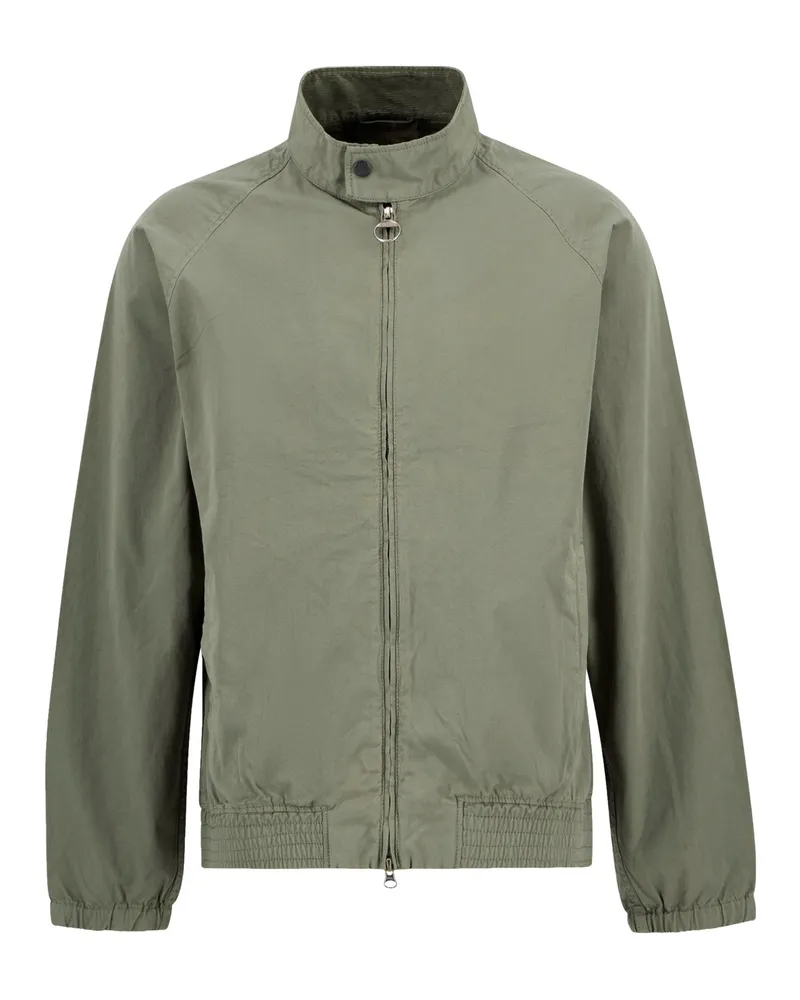 Barbour Causal-Jacke Royston mit Cord-Besatz am Kragen in Grün