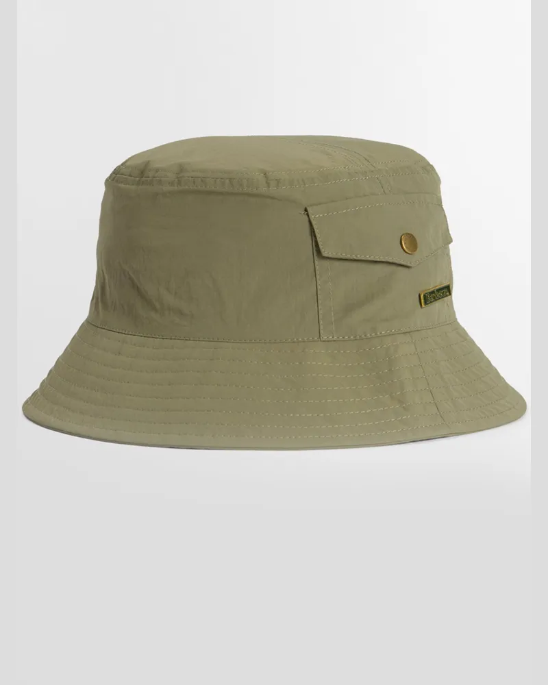 Barbour Funktions-Bucket-Hat mit Druckknopftasche in Oliv