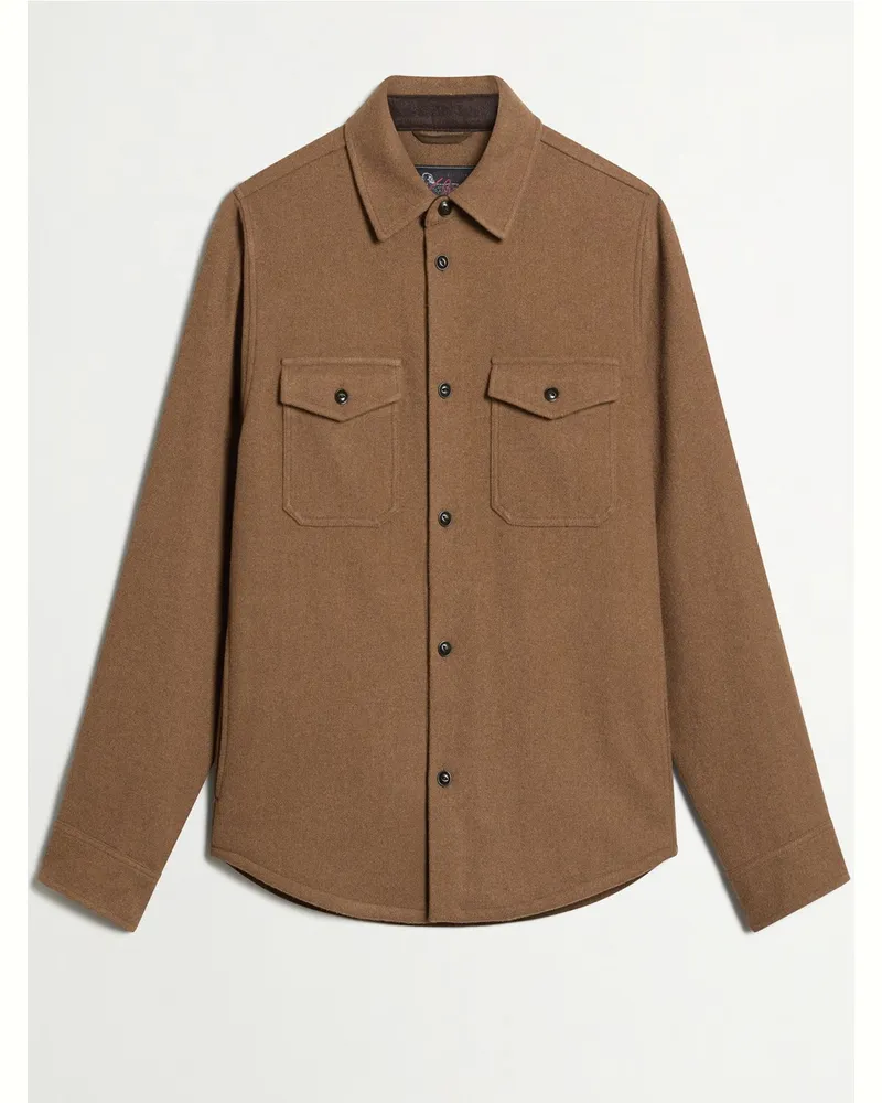 Woolrich Overshirt aus einem Wollmix, Regular in Cognac