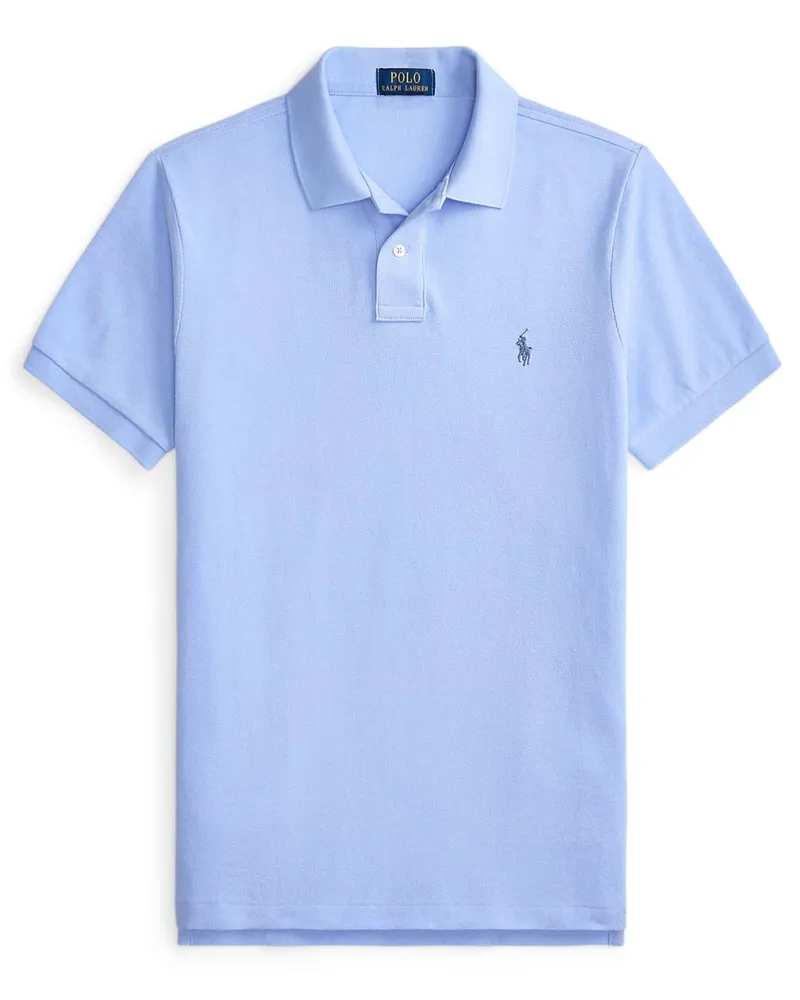 Ralph Lauren Piqué-Poloshirt mit Logo-Stickerei, Custom Slim Fit in Blau