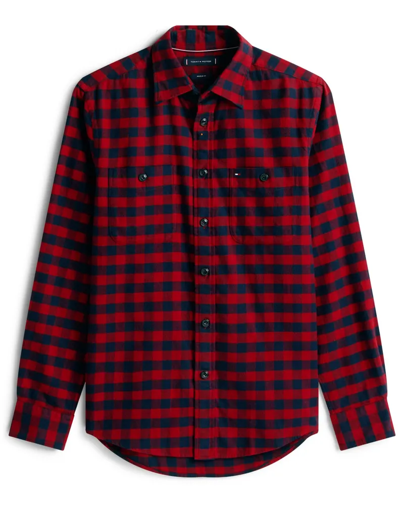 Tommy Hilfiger Flanellhemd mit Karo-Muster, Regular Fit in Rot